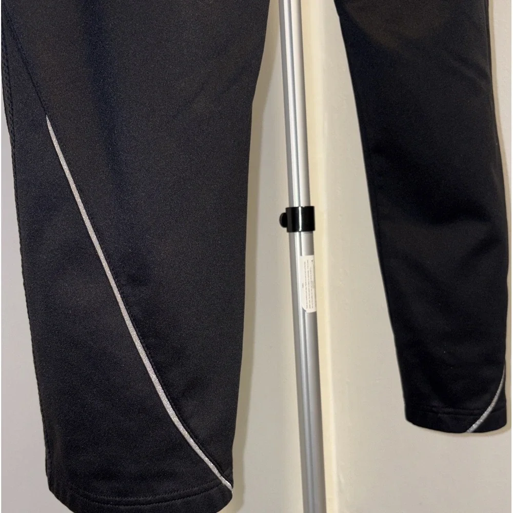 Adidas Performance Men's Track Pants Black gray Stripe Drawstring  Size L